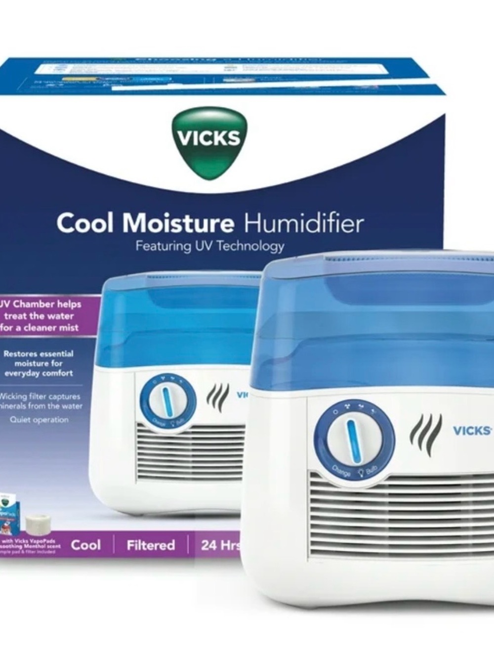 Vicks Cool Moisture Humidifier - Blue/White